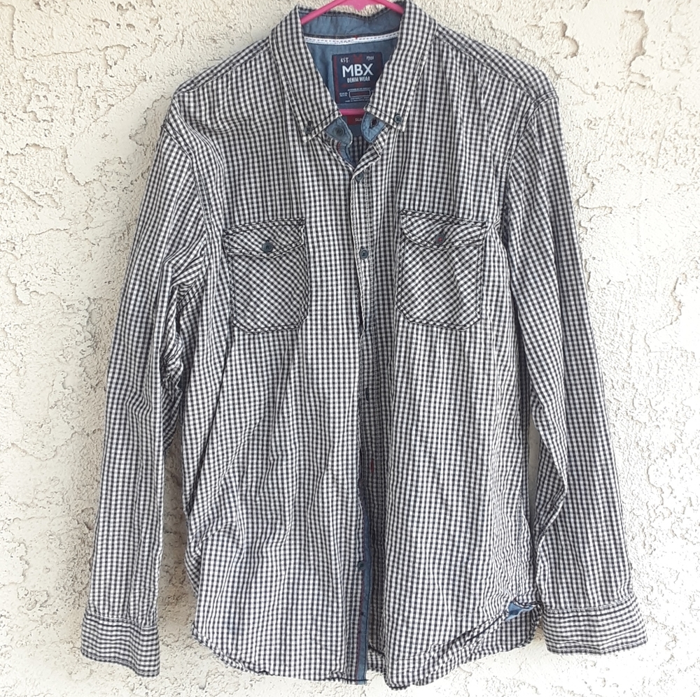 MBX Brown Long Sleeve Dress shirt for Men size XL